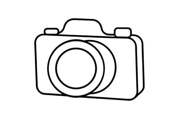 Abstract Camera Outline Minimal Line Art: A Versatile Design Asset for Modern Creatives