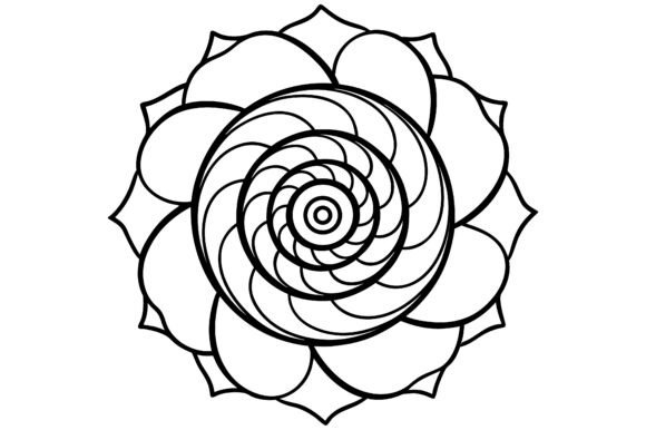 Abstract Spiral Seashell Floral Pattern: A Modern Design Asset for Creative Projects