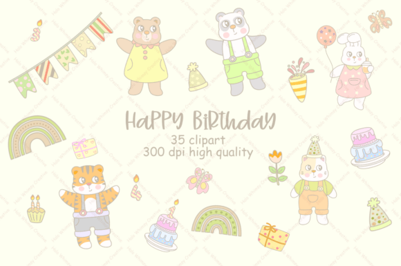 Animals Birthday Clipart: Enhancing Creative Workflows with High-Quality Illustrations