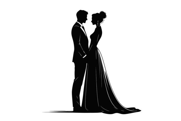 Couple Standing Silhouettes: A Versatile Design Asset for Real-World Projects