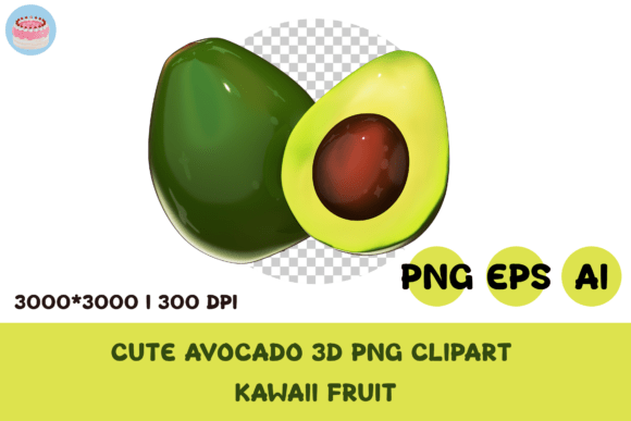 Cute Avocado 3D PNG Clipart Kawaii Fruit: A Strategic Design Asset for Creatives and Entrepreneurs