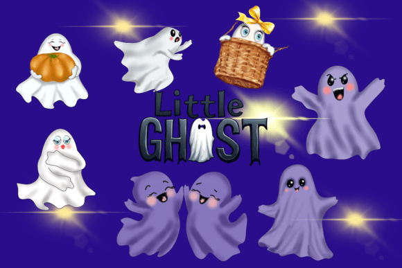 Little Ghost Halloween: A Spooky Yet Sweet Design Asset