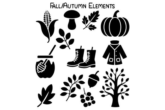 Unlocking Creativity with the Black Autumn Silhouette Set: A Must-Have for Fall Design Projects