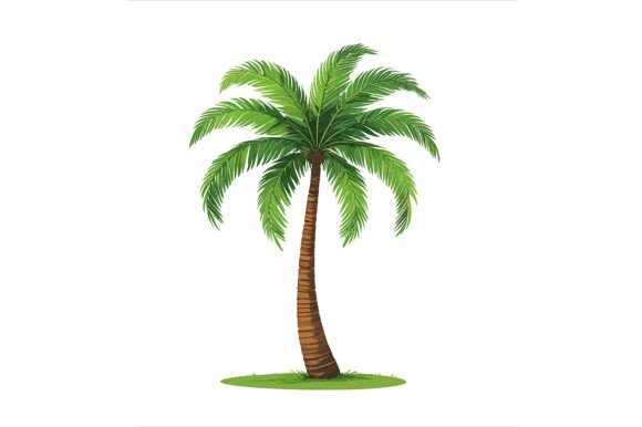 Vector Art of a Single Palm Tree