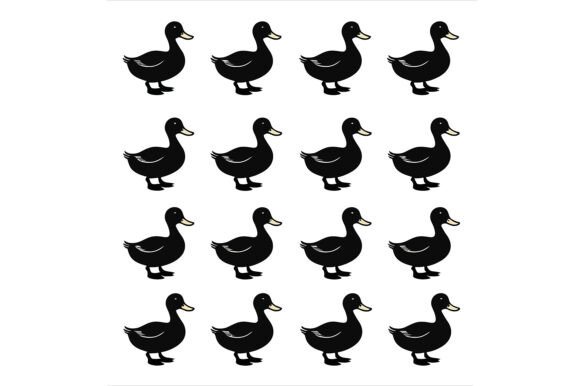 Vector Art of Black Duck Pattern: A Versatile Design Resource