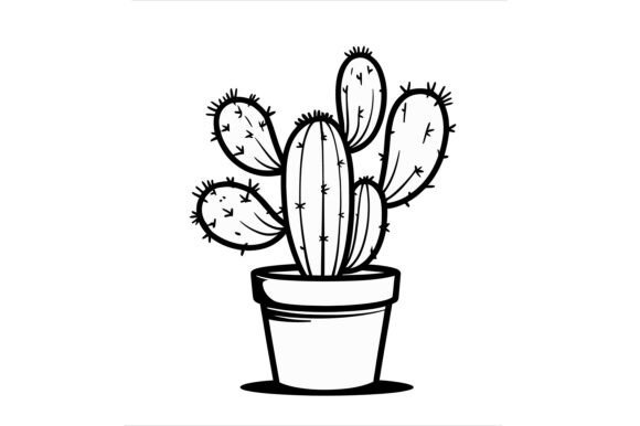 Vector Art of Cactus in a Pot: A Versatile Design Asset