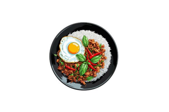 Vector Art of Pad Krapow Gai: Creative Versatility in Design Projects