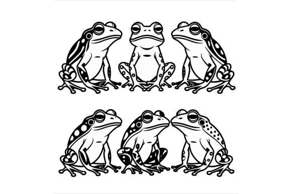Vector Art of Six Frogs in a Group: A Practical Asset for Design Workflows