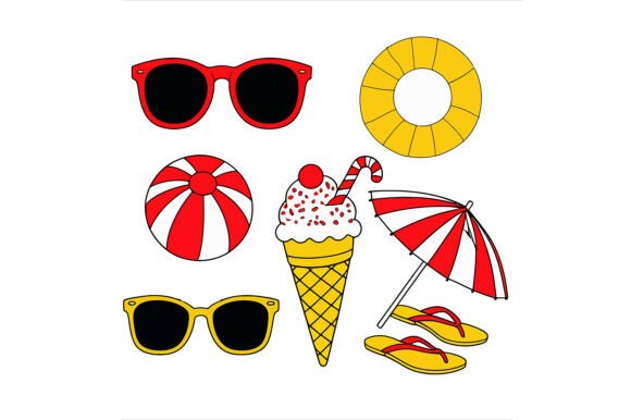 Vector Art of Summer Themed Clip Art