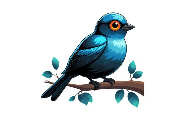 Vibrant Blue Bird Perches Gracefully: A Versatile Design Asset