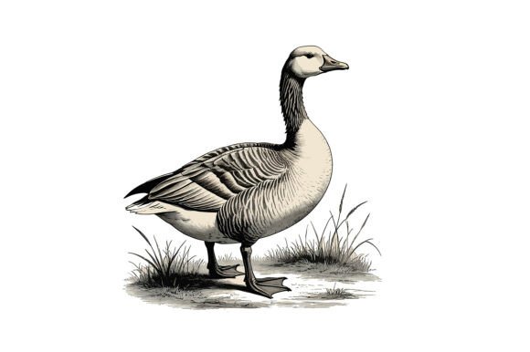Vintage Style Goose Illustration for Decorative Use