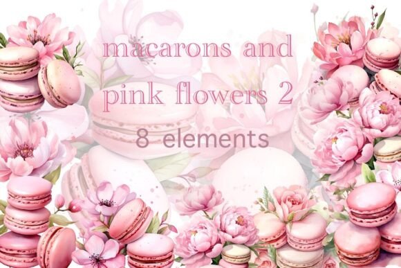 Watercolor Clip Art Flowers Macaroon 2: A Versatile Design Resource for Modern Creatives