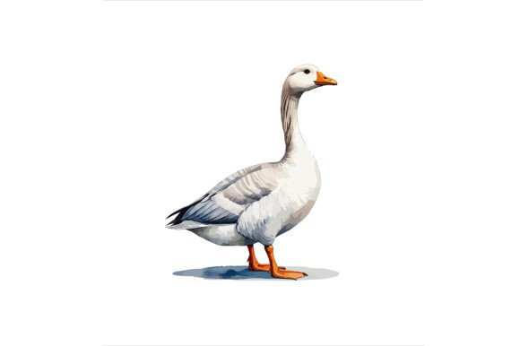 Watercolor Goose Art for Creative Projects
